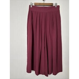 Ego Womens VTG 70s Culottes 14 Pleated‎ Wide Leg Pants Cropped Retro High Rise